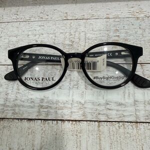Jonas Paul Paul Paige Unisex Kids Black Round Eyeglass FRAMES 43-15-125 (NWT)